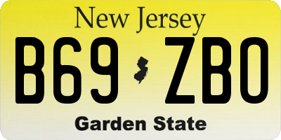 NJ license plate B69ZBO