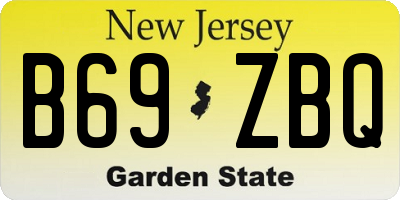 NJ license plate B69ZBQ