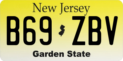 NJ license plate B69ZBV