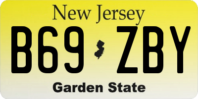 NJ license plate B69ZBY