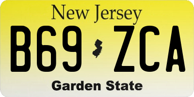 NJ license plate B69ZCA