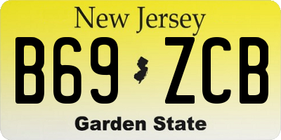 NJ license plate B69ZCB