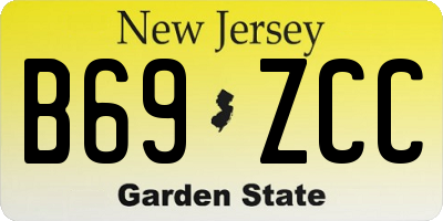 NJ license plate B69ZCC