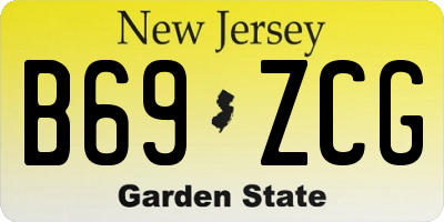 NJ license plate B69ZCG