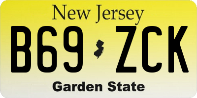 NJ license plate B69ZCK