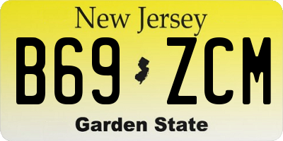 NJ license plate B69ZCM