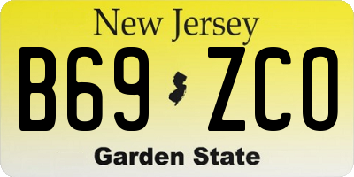 NJ license plate B69ZCO