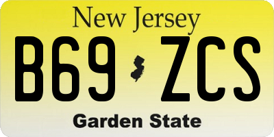 NJ license plate B69ZCS