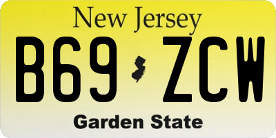 NJ license plate B69ZCW