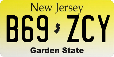 NJ license plate B69ZCY