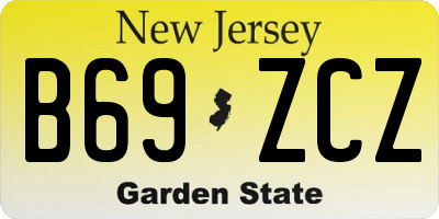 NJ license plate B69ZCZ
