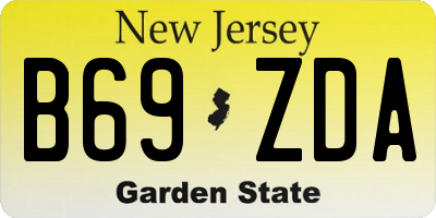 NJ license plate B69ZDA