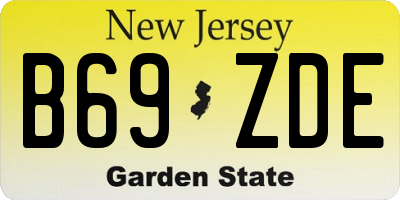 NJ license plate B69ZDE