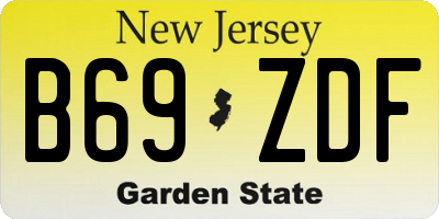 NJ license plate B69ZDF