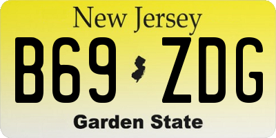 NJ license plate B69ZDG