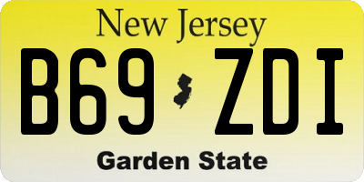 NJ license plate B69ZDI