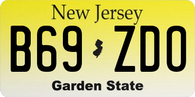 NJ license plate B69ZDO