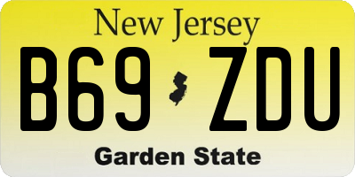 NJ license plate B69ZDU