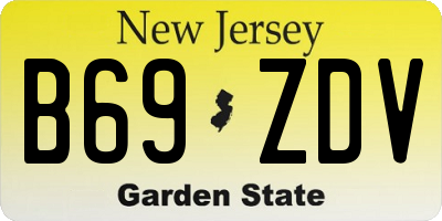 NJ license plate B69ZDV