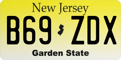 NJ license plate B69ZDX