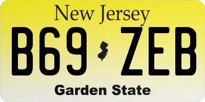 NJ license plate B69ZEB