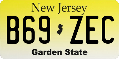NJ license plate B69ZEC
