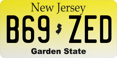 NJ license plate B69ZED
