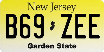 NJ license plate B69ZEE