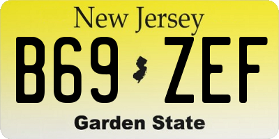 NJ license plate B69ZEF