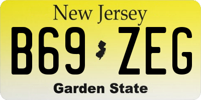 NJ license plate B69ZEG