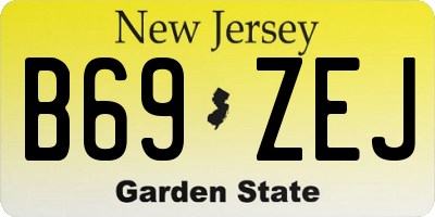 NJ license plate B69ZEJ
