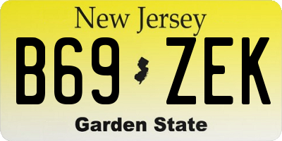 NJ license plate B69ZEK
