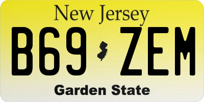 NJ license plate B69ZEM