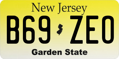 NJ license plate B69ZEO