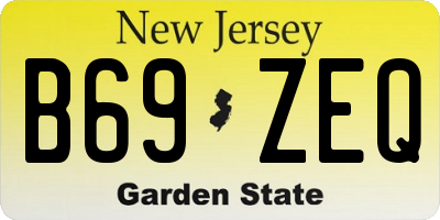 NJ license plate B69ZEQ