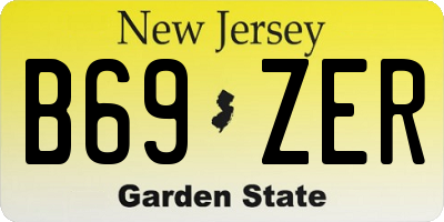 NJ license plate B69ZER