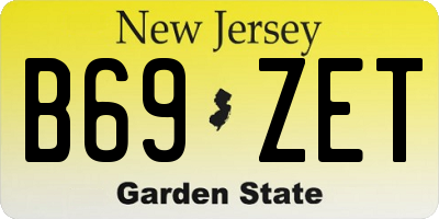NJ license plate B69ZET