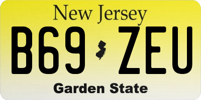 NJ license plate B69ZEU