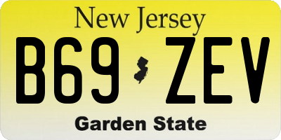 NJ license plate B69ZEV