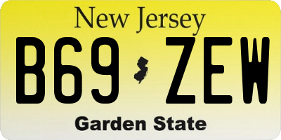 NJ license plate B69ZEW