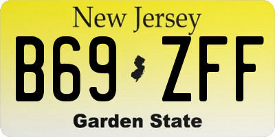 NJ license plate B69ZFF