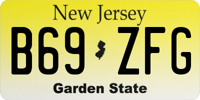 NJ license plate B69ZFG