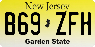NJ license plate B69ZFH