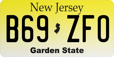NJ license plate B69ZFO