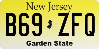 NJ license plate B69ZFQ