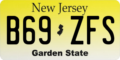 NJ license plate B69ZFS