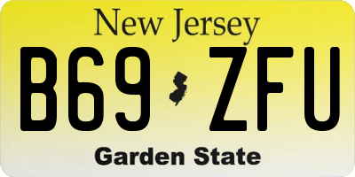 NJ license plate B69ZFU
