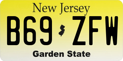 NJ license plate B69ZFW