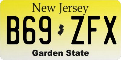 NJ license plate B69ZFX