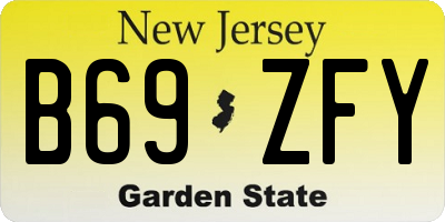 NJ license plate B69ZFY